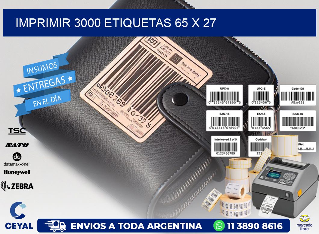 IMPRIMIR 3000 ETIQUETAS 65 x 27