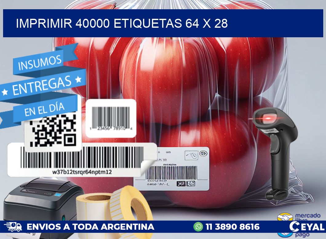 IMPRIMIR 40000 ETIQUETAS 64 x 28