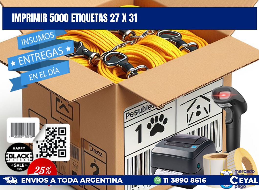 IMPRIMIR 5000 ETIQUETAS 27 x 31
