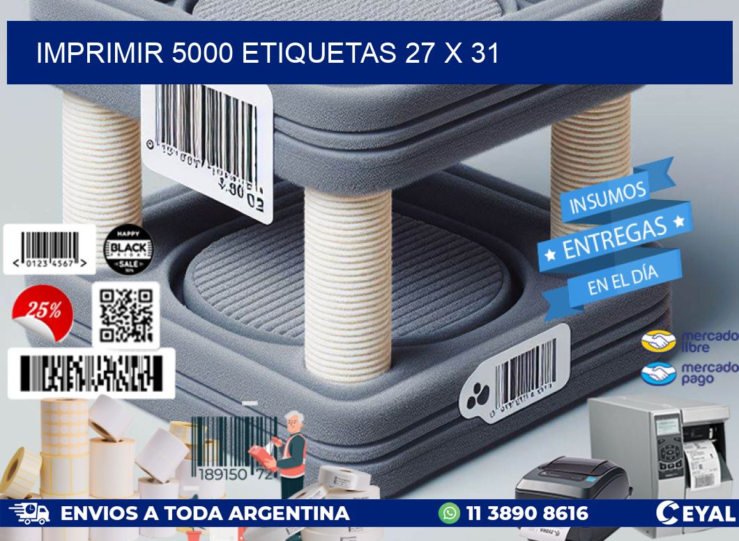 IMPRIMIR 5000 ETIQUETAS 27 x 31