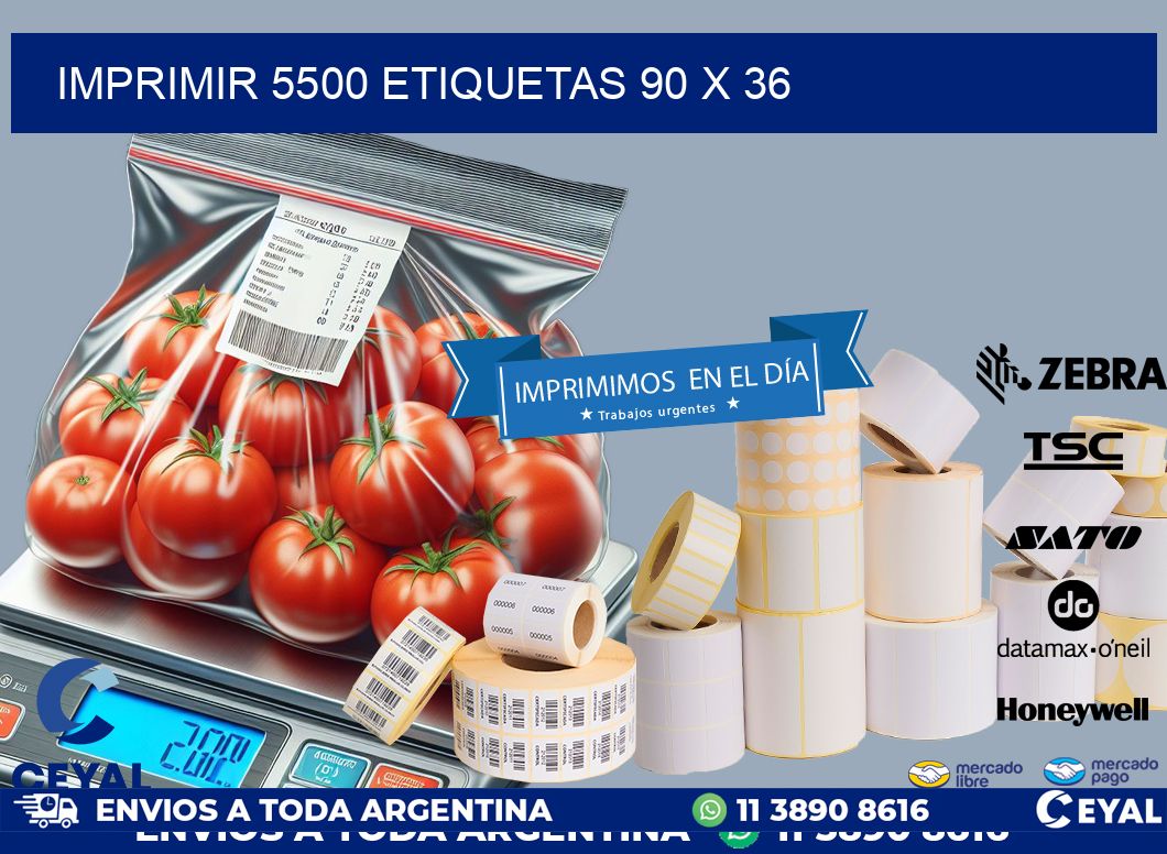 IMPRIMIR 5500 ETIQUETAS 90 x 36