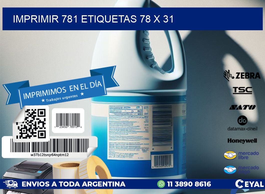 IMPRIMIR 781 ETIQUETAS 78 x 31