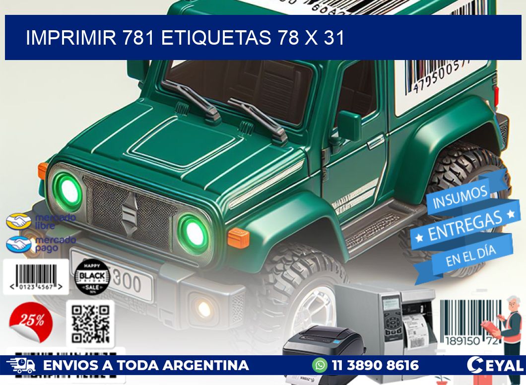 IMPRIMIR 781 ETIQUETAS 78 x 31
