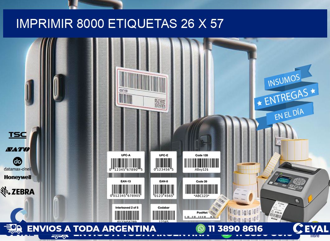 IMPRIMIR 8000 ETIQUETAS 26 x 57