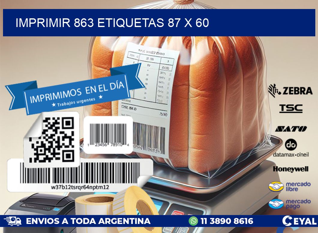 IMPRIMIR 863 ETIQUETAS 87 x 60