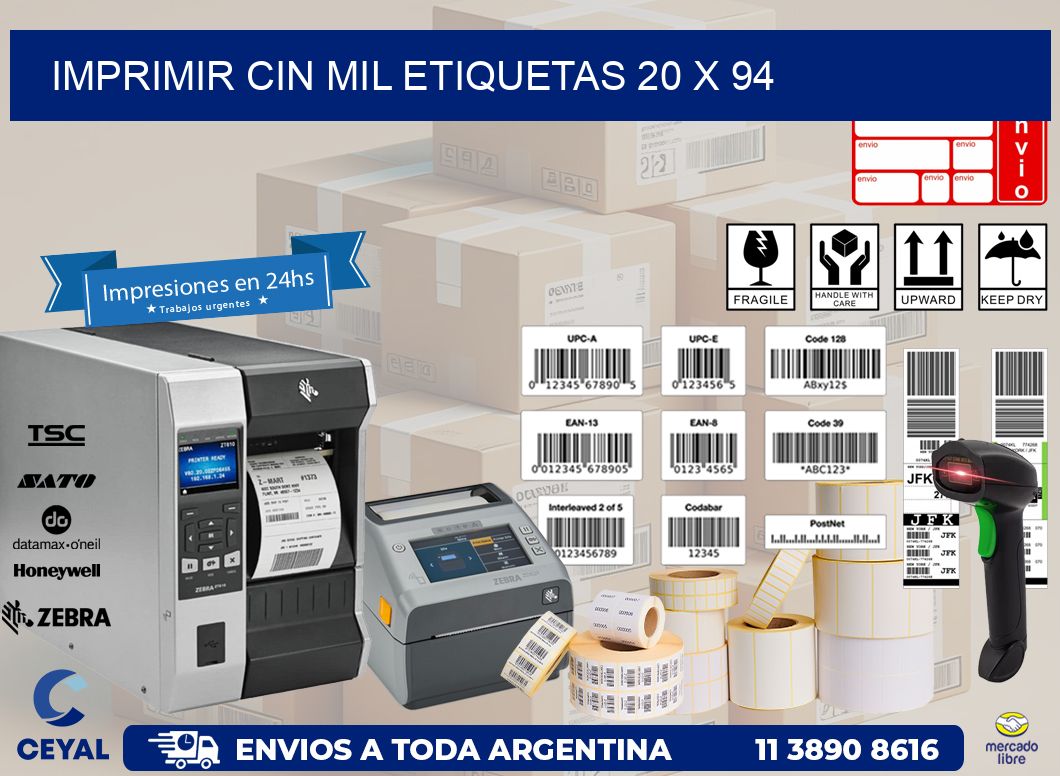 IMPRIMIR CIN MIL ETIQUETAS 20 x 94