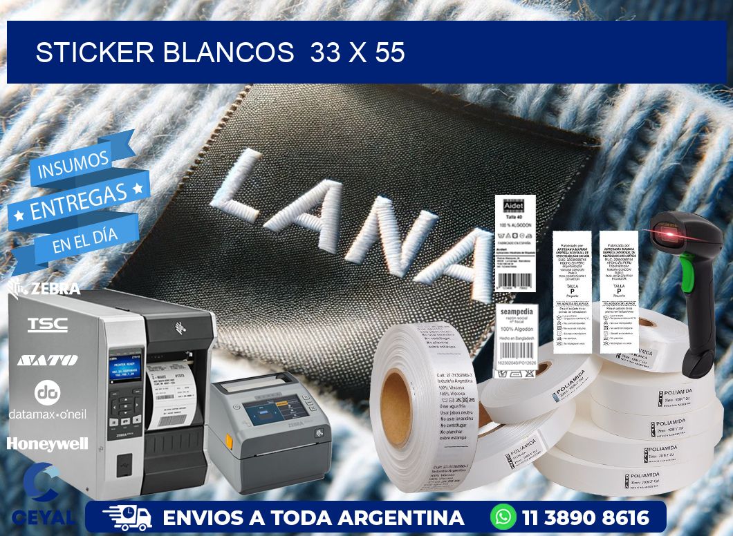 STICKER BLANCOS  33 x 55
