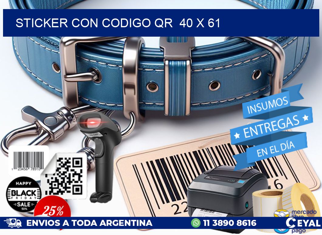 STICKER CON CODIGO QR  40 x 61