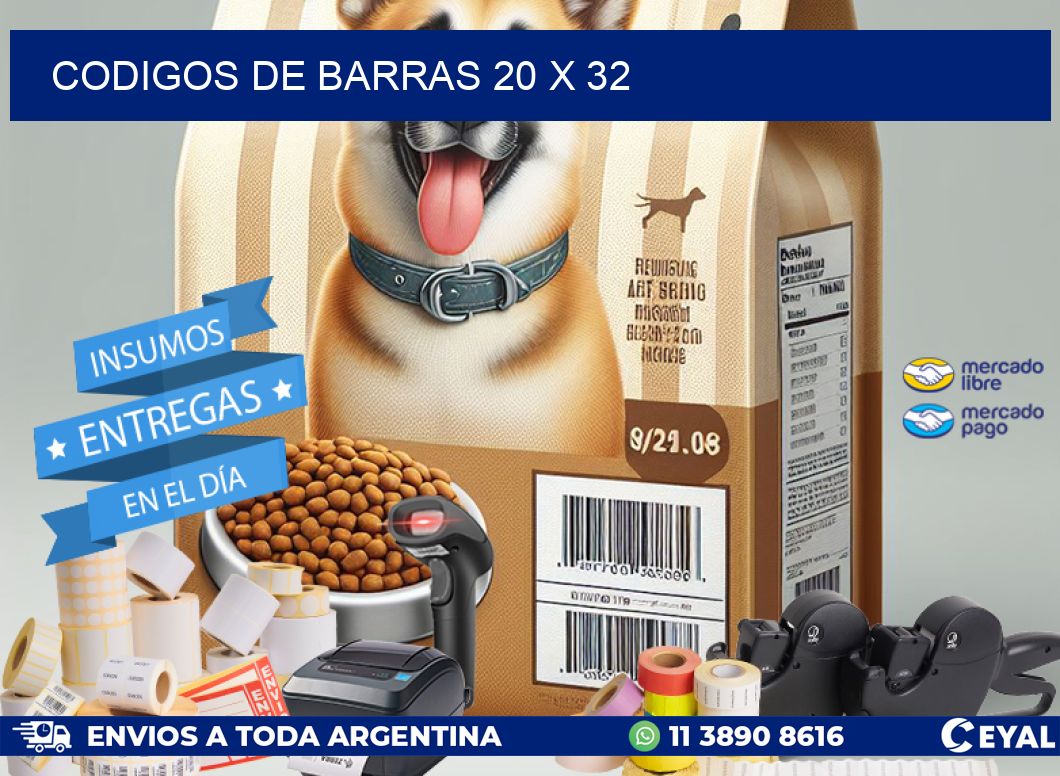 codigos de barras 20 x 32