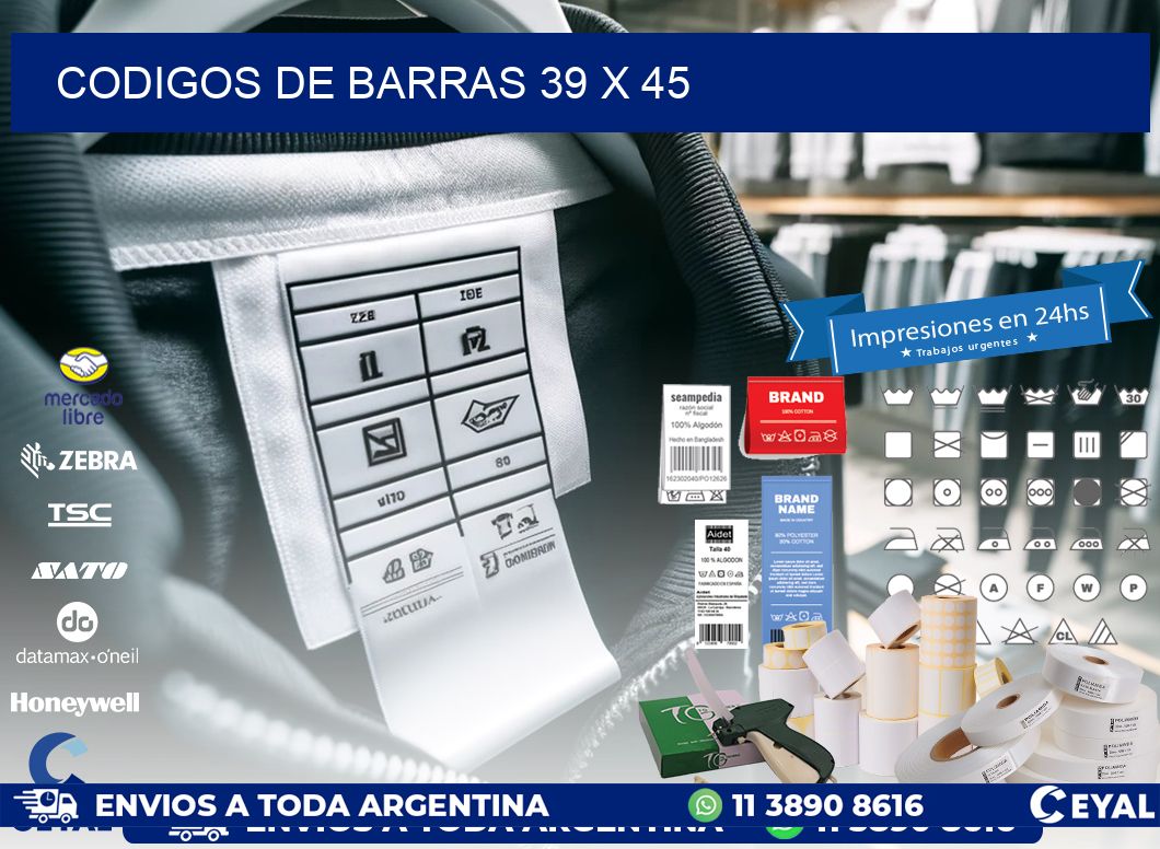 codigos de barras 39 x 45