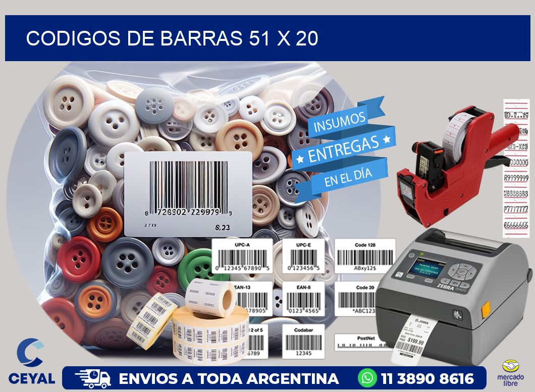 codigos de barras 51 x 20