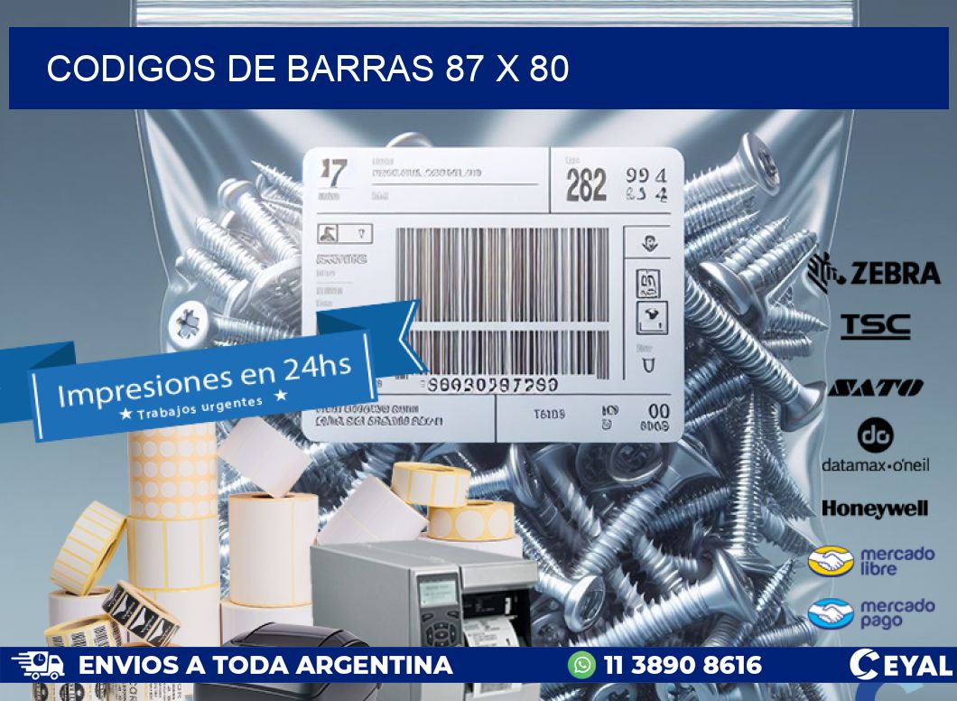 codigos de barras 87 x 80