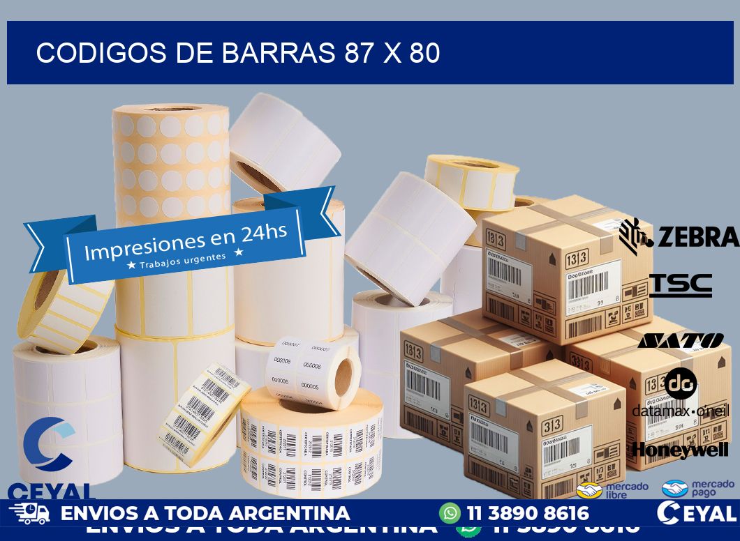 codigos de barras 87 x 80