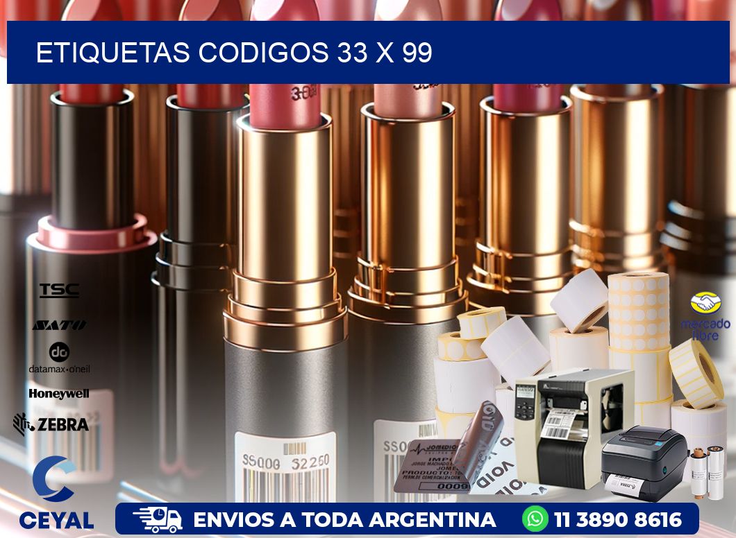 etiquetas codigos 33 x 99
