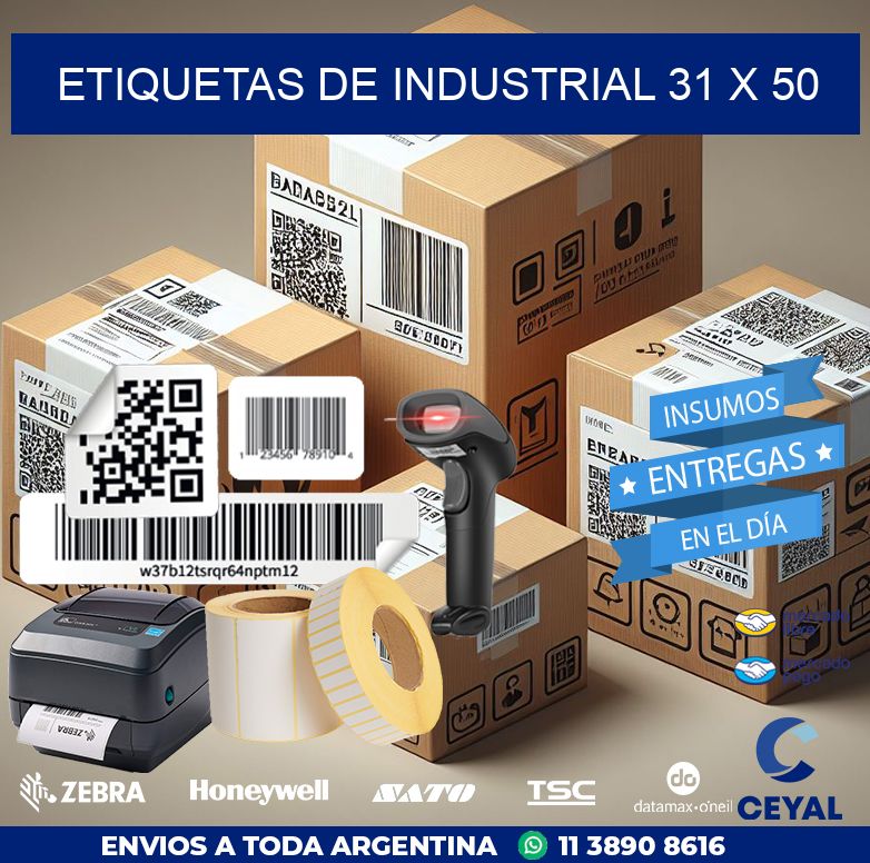 etiquetas de industrial 31 x 50