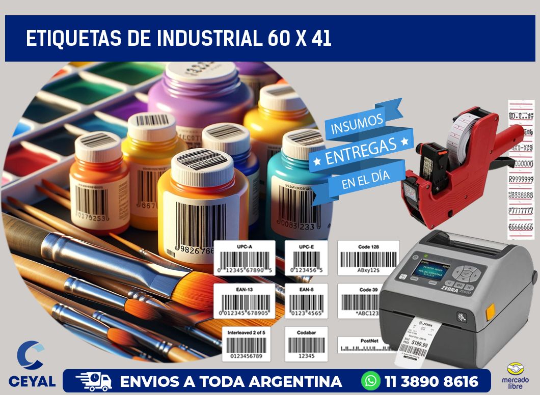 etiquetas de industrial 60 x 41