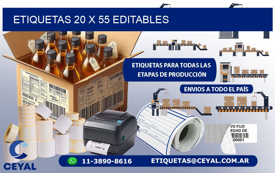 ETIQUETAS 20 x 55 EDITABLES