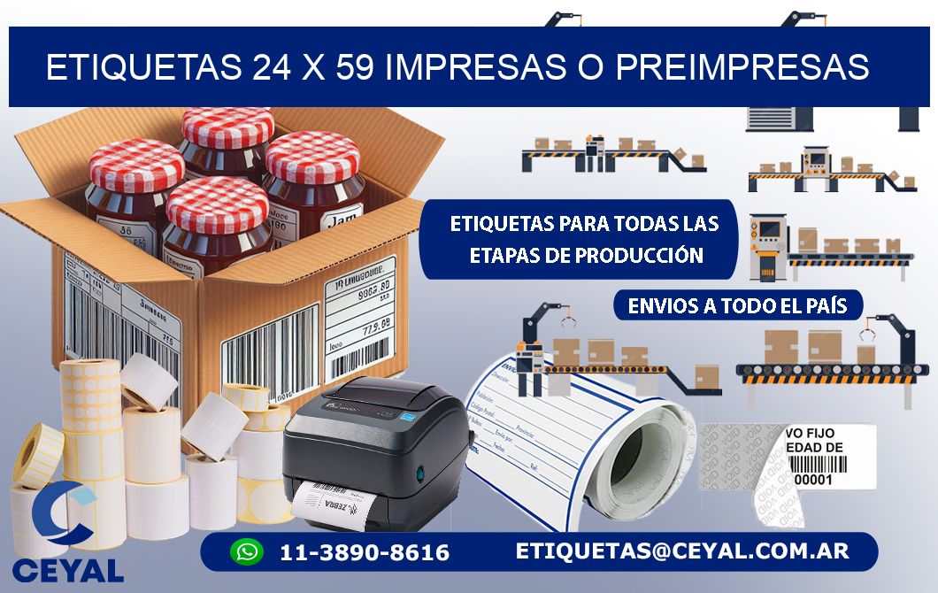 ETIQUETAS 24 x 59 IMPRESAS O PREIMPRESAS