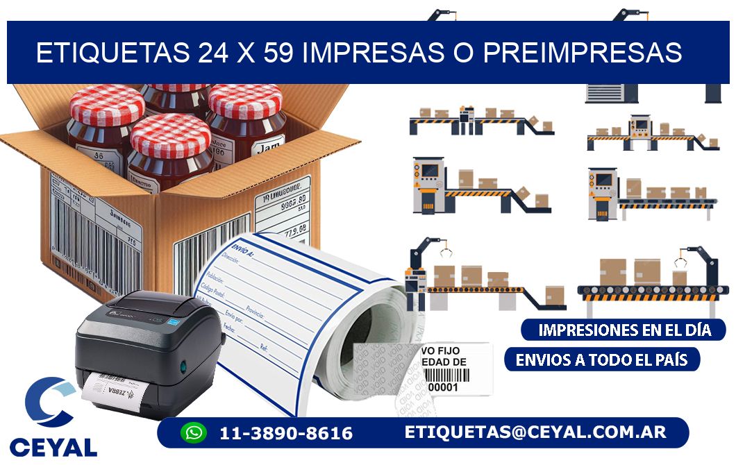 ETIQUETAS 24 x 59 IMPRESAS O PREIMPRESAS