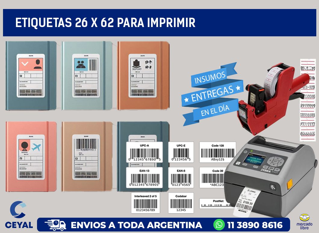 ETIQUETAS 26 x 62 PARA IMPRIMIR