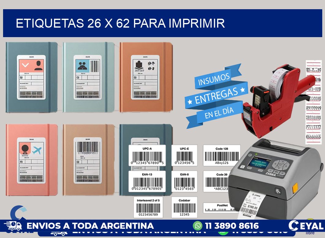 ETIQUETAS 26 x 62 PARA IMPRIMIR