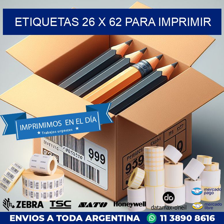 ETIQUETAS 26 x 62 PARA IMPRIMIR
