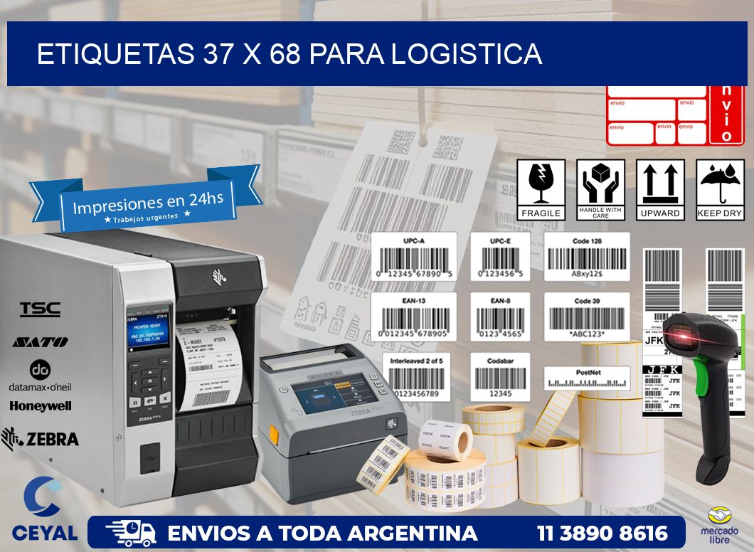 ETIQUETAS 37 x 68 PARA LOGISTICA