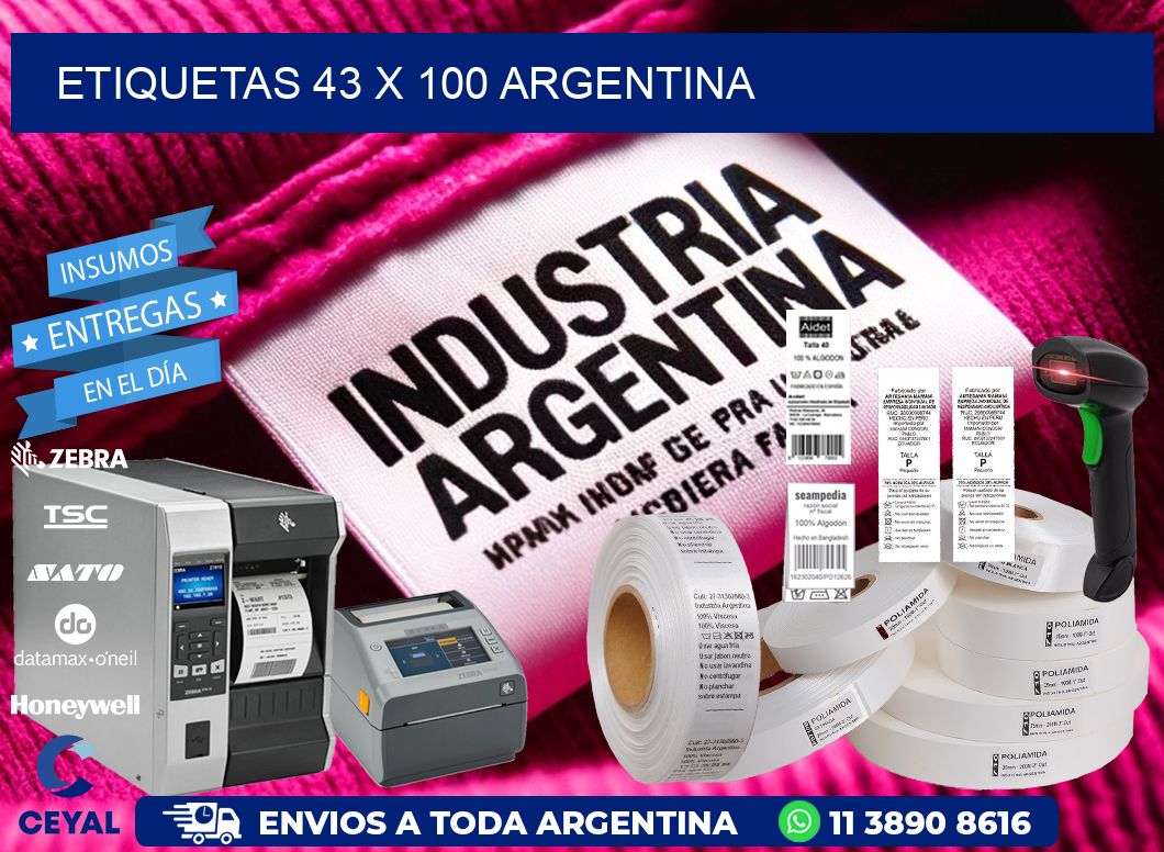 ETIQUETAS 43 x 100 ARGENTINA