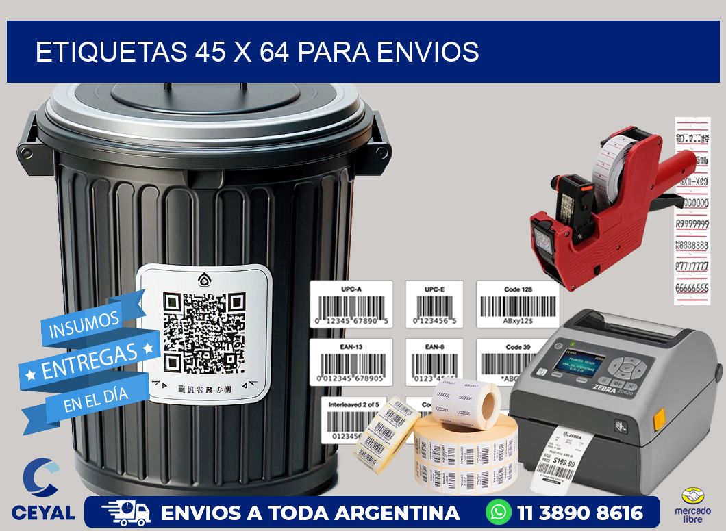 ETIQUETAS 45 x 64 PARA ENVIOS