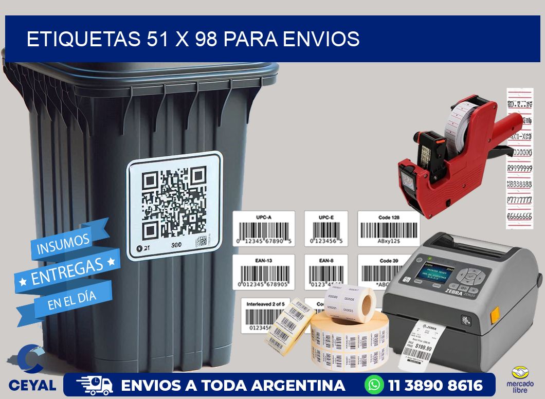 ETIQUETAS 51 x 98 PARA ENVIOS