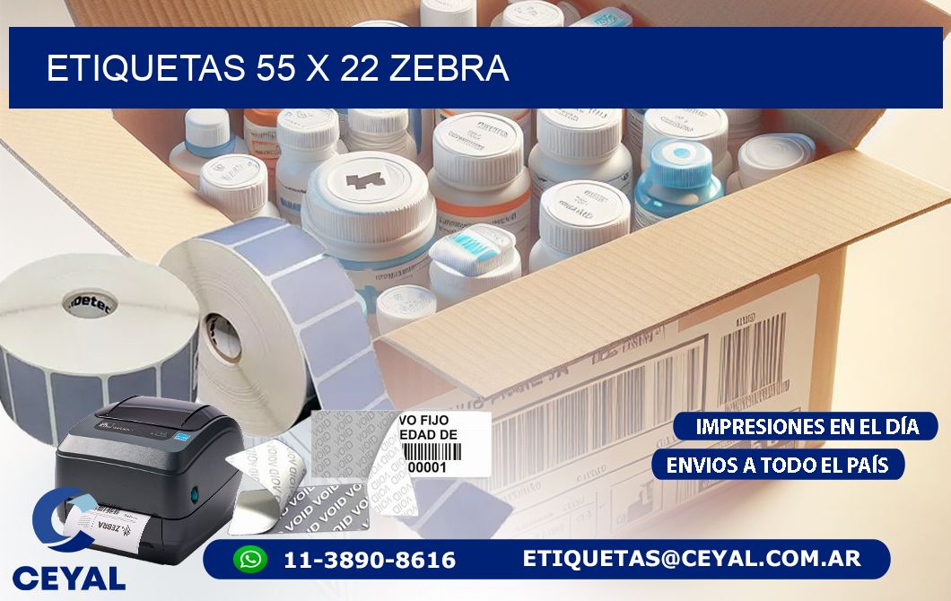ETIQUETAS 55 x 22 ZEBRA