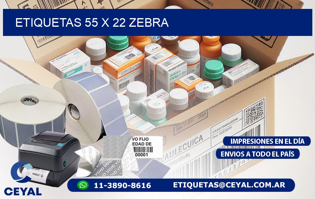 ETIQUETAS 55 x 22 ZEBRA
