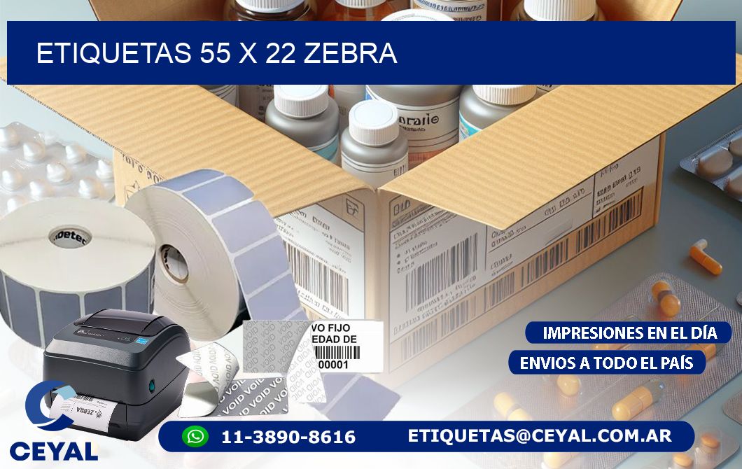 ETIQUETAS 55 x 22 ZEBRA
