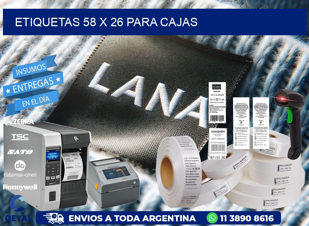ETIQUETAS 58 x 26 PARA CAJAS