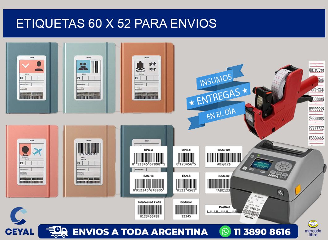 ETIQUETAS 60 x 52 PARA ENVIOS