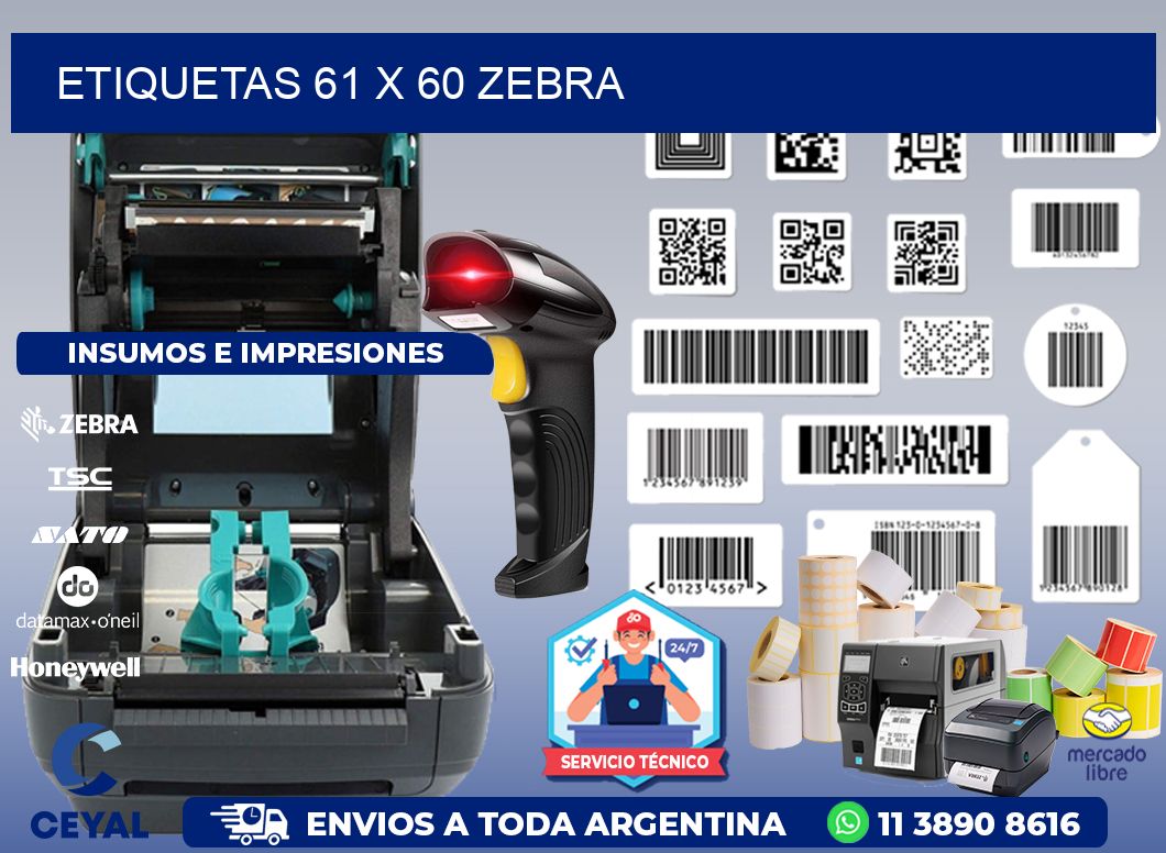 ETIQUETAS 61 x 60 ZEBRA