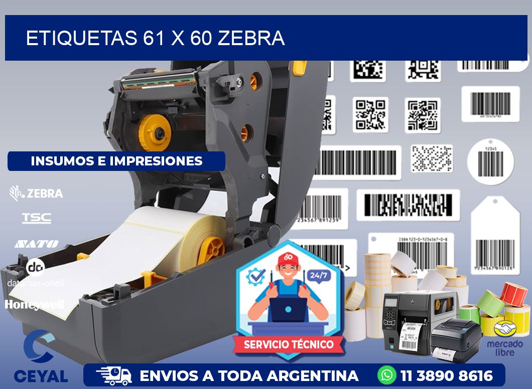 ETIQUETAS 61 x 60 ZEBRA