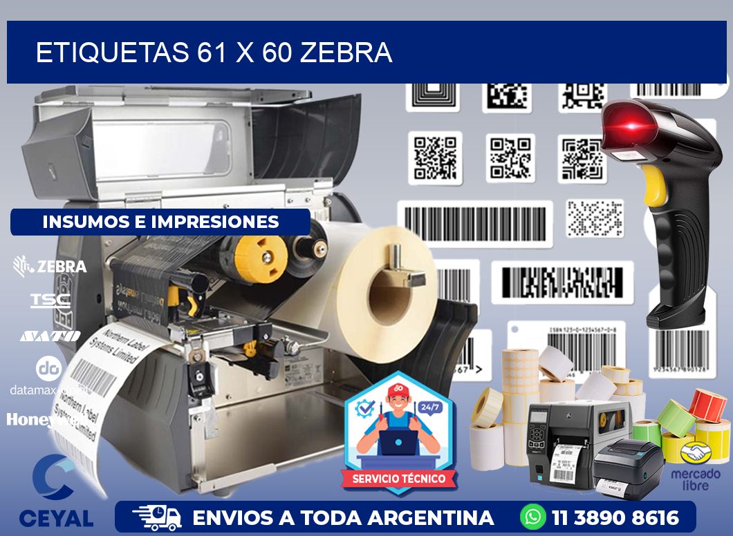 ETIQUETAS 61 x 60 ZEBRA