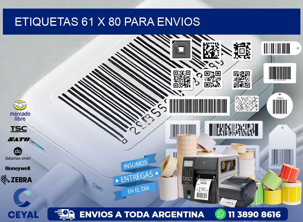 ETIQUETAS 61 x 80 PARA ENVIOS