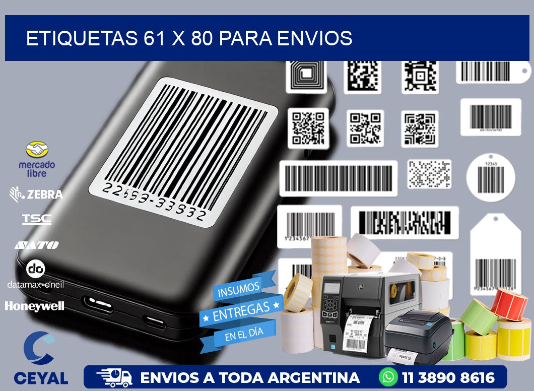 ETIQUETAS 61 x 80 PARA ENVIOS