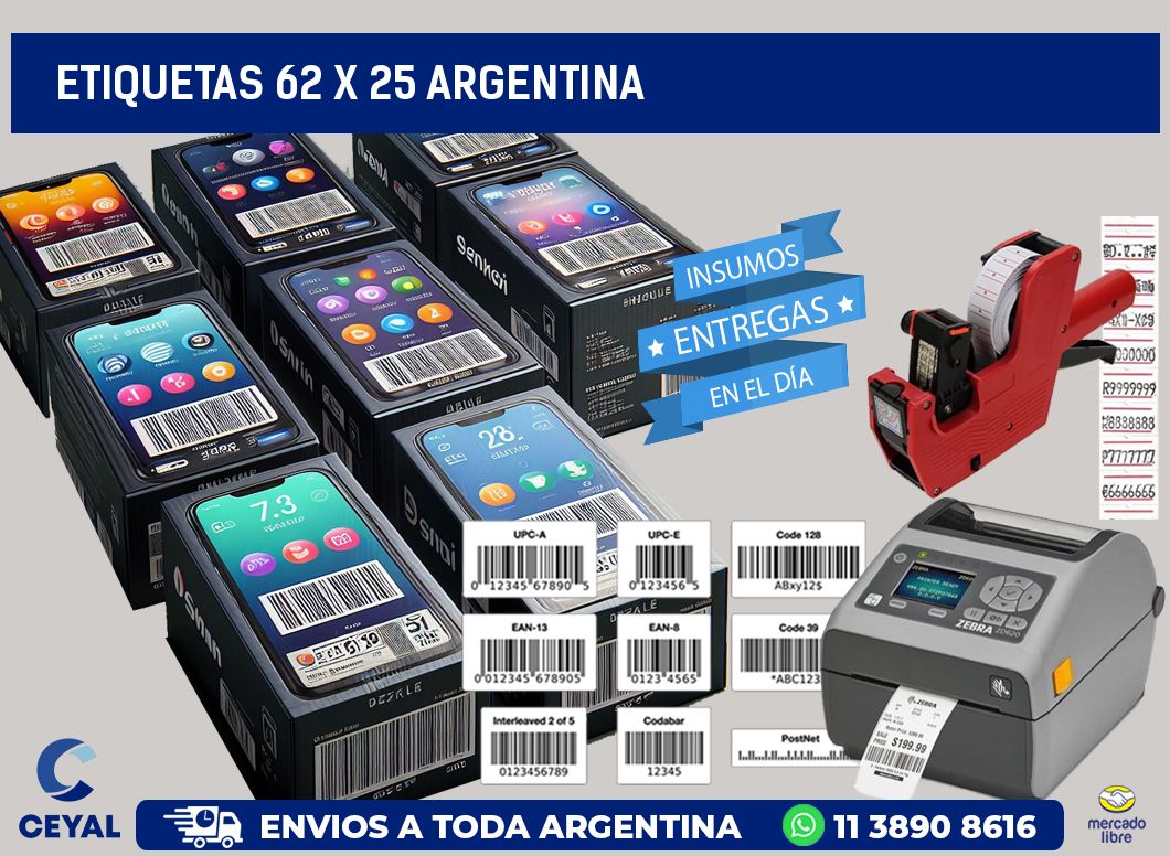 ETIQUETAS 62 x 25 ARGENTINA