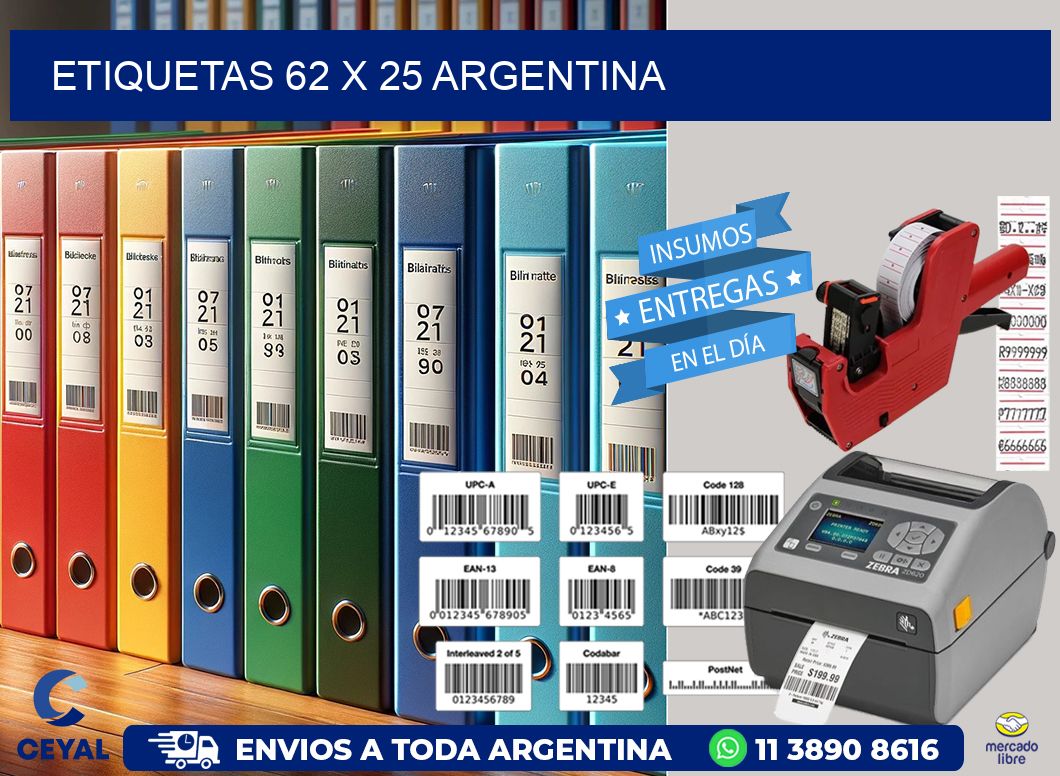 ETIQUETAS 62 x 25 ARGENTINA