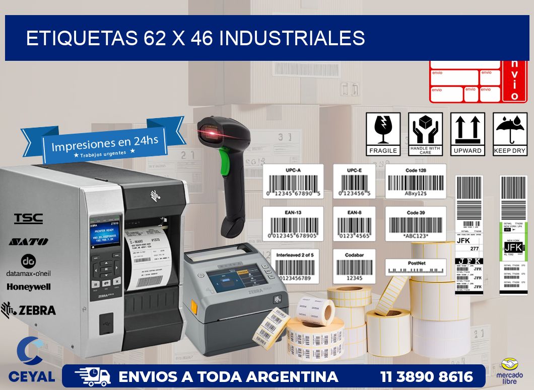 ETIQUETAS 62 x 46 INDUSTRIALES