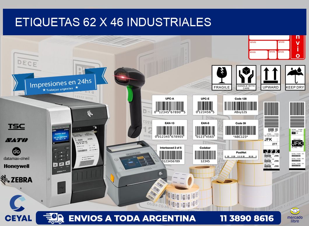 ETIQUETAS 62 x 46 INDUSTRIALES