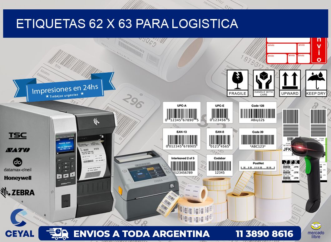 ETIQUETAS 62 x 63 PARA LOGISTICA