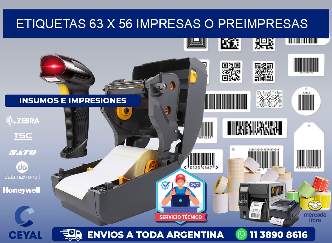 ETIQUETAS 63 x 56 IMPRESAS O PREIMPRESAS