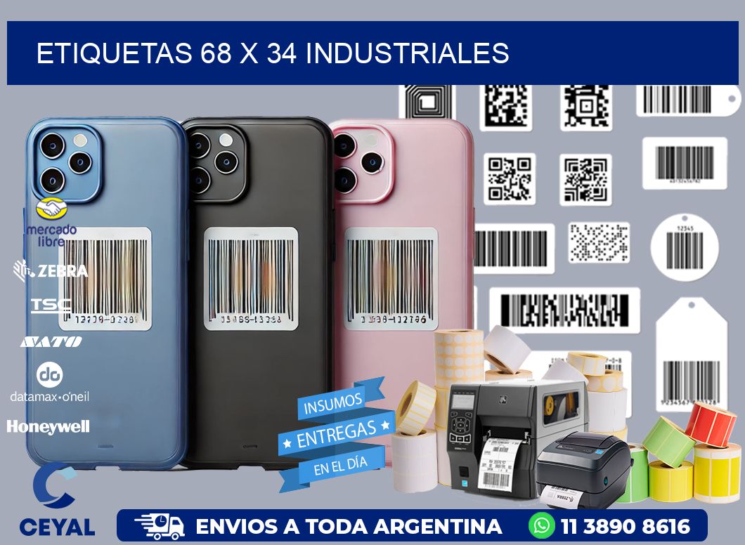 ETIQUETAS 68 x 34 INDUSTRIALES