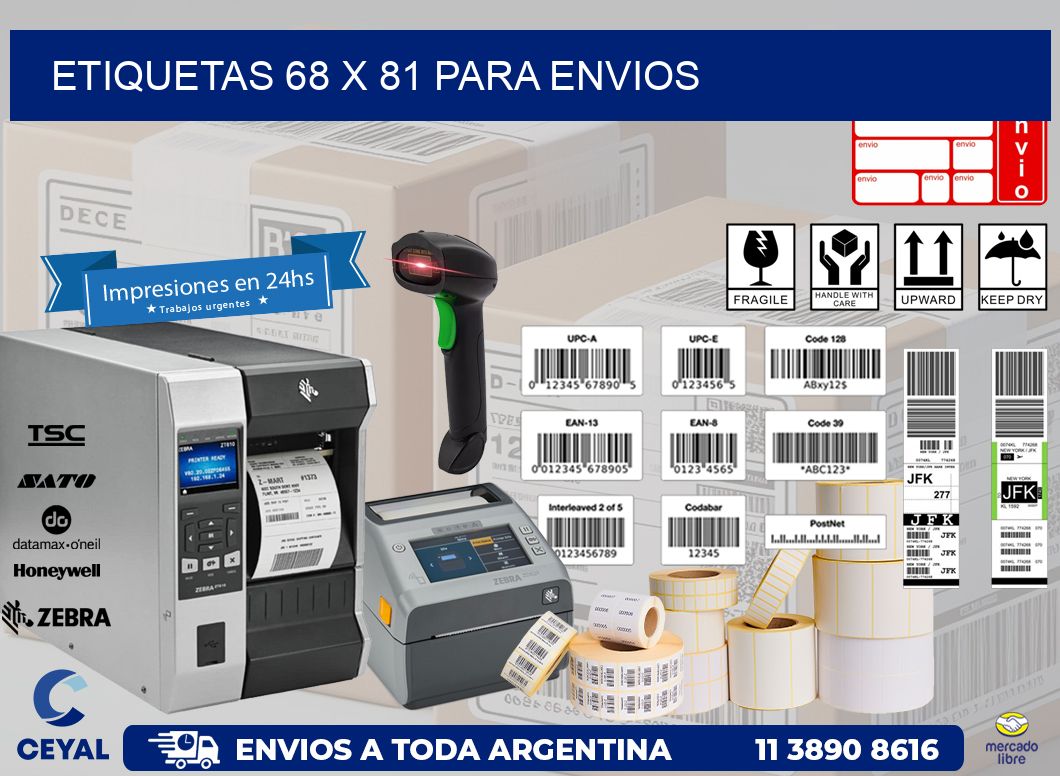 ETIQUETAS 68 x 81 PARA ENVIOS