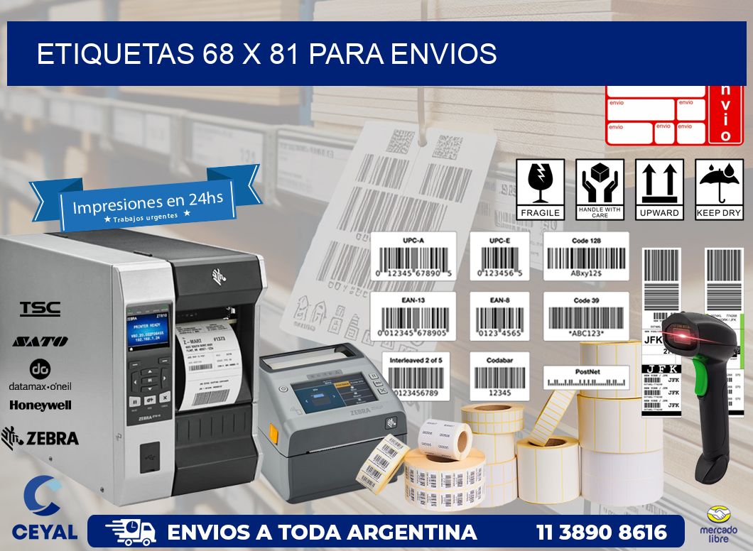 ETIQUETAS 68 x 81 PARA ENVIOS