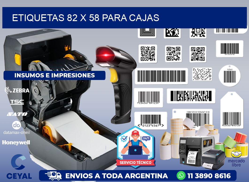 ETIQUETAS 82 x 58 PARA CAJAS